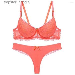 Conjuntos de sutiãs conjuntos de sutiãs sexy conjunto de lingerie de duas peças mulheres reunir roupa interior ajustável macio respirável senhoras calcinha para l230919