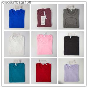 ヨガの服lu-088女性Tシャツ女性用Tシャツ高弾性通気性ランニングトップクイック乾燥シームレススポーツサイクリングジムウェアルーグッド