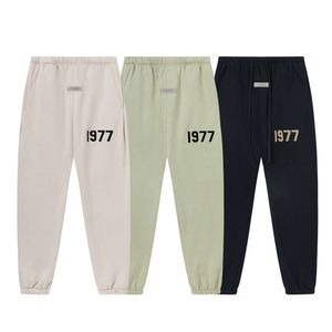 Fashion Designer 2023 Men's Pants Season 8 Essentia Digital Flocking 1977 Long High Street Brand Plush Legged