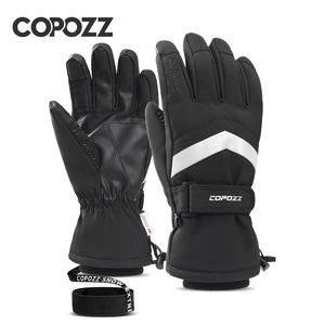 Skidhandskar COPOZZ Vinter Men Vattentät varm snöskoter GloVe Thicken Thermal Snow med pekskärm Funktion 230918