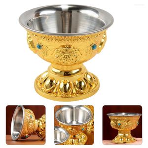 Bowls Crystal Decor Water Supply Cup Decorative Offering Stainless Steel Alloy Accessories Wear-resistant Holy