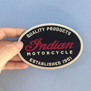 Indian Motorcycle Quality Leather 1901 Oval Motorcycle Biker Club MC Giacca anteriore Gilet Patch Patch ricamata dettagliata3108