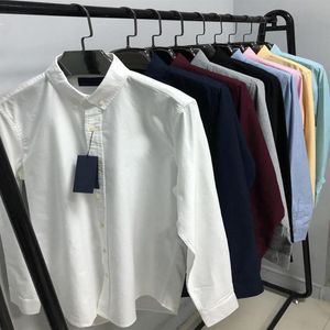 2021 Herr Designer Fashion Casual Shirt Men Slim Fit Stripe Womens Small Horse Man Solid Color 21SS Business Dress Tee306e