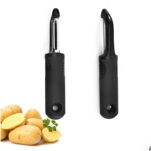 Meyve sebze aletleri soyucu ergonomik kavrayan soyucular paslanmaz çelik döner bıçaklar Patates elması için bıçak soyma bıçağı