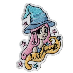 Brand New Witch Embroidered Iron-On Patch Halloween Embroidery Women Shirts Patch Clothing Fabric Badges Sewing Patch Emblem 225G