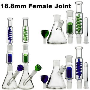 Unique Hookahs Beaker Glass Bongs 6 Arms Tree Perc Freezable Oil Dab Rig Condenser Coil Buil A Bong Dab Rigs Glass Water Pipe With Diffused Downstem With Bowl