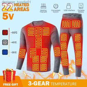 Women's Thermal Underwear Men Heated Thermal Underwear Heating Underwear Motorcycle Jacket Heating Thermal Underwear USB Electric Winter Heating Clothes L230919