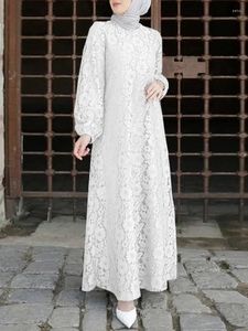 Ethnic Clothing Morocco Dress Muslim Women Lace Crochet Long Sleeves Abaya India Abayas Dubai Turkey Leisure Dresses Kaftan Robe Vestidos