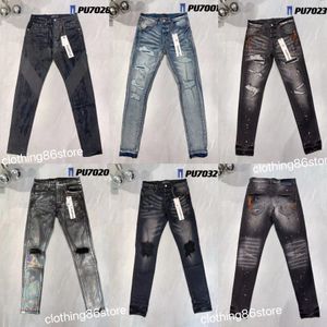 Lila Jeans Denimhose Herren Jeans Designer Jean Männer Schwarze Hosen High-End-Qualität Straight Design Retro Streetwear Casual Swatpants Designer Jogger Pant