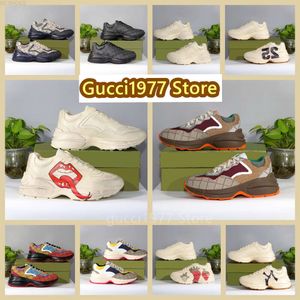 L 2023 Luxury Brand Designer Rhyton Casual Shoes B22 Mens and Womens Sneakers for Womens Shoes Strawberry Wave Mouth Tiger Net Print vintage Coach Womens Shoes Shoes EUR354