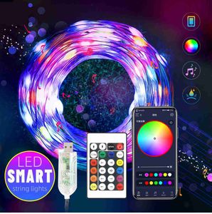 Stringhe LED Party 30M RGB USB Lucine String Festoon Natale LED Ghirlanda Luce Albero di Natale 2023 Capodanno Matrimonio Decorazione camera da letto all'aperto HKD230919