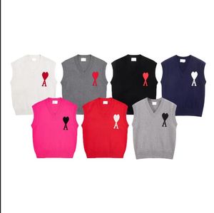 Autumn and winter new brand design women's sweater classic red love letter V-neck sleeveless sweater vests men and women the same