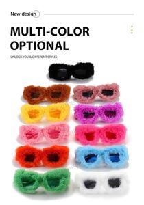 High Quality Sunglasses Fashion Luxurys Designer for women men Plush Sunglasses for Party Novelty Styling Trend Women's Dopamine ins UV Protection 11 colors with box