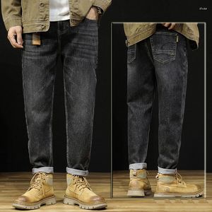 Jeans da uomo pantaloni elastici larghi in denim oversize stile autunnale e invernale retrò classico a forma di O