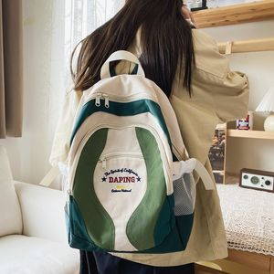 Sacos de escola coreano painéis unisex laptop saco de livro menina mochila estudante schoolbag meninas viagens senhoras adolescentes mochilas para mulheres 230918