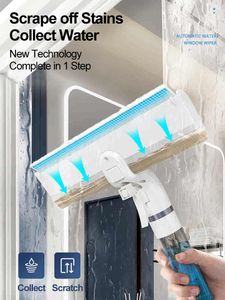 Other Housekeeping Organization 4 in 1 Window Cleaner Squeegee with Spray Bottle and Water Collection Function TPR Scraper for Glass Wiper 230919