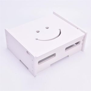 Hooks Rails Wireless WiFi Router Storage Box Panel Hylla Vägg Hängande Plug -kortfäste Kabel Organiser Hemdekor 3 Size274e