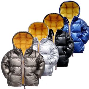 Down Coat Boys Girls Hooded Down Jackets Kids Coats Winter Kids Warm Top Toddler Zipper Children Ytterkläder Kostym 230919