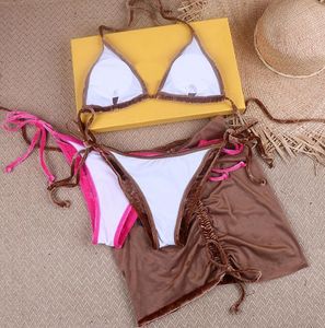 Klasyka Velvet 3 -częściowy zestaw bikini luksusowe spódnicę strojów kąpielowych projektant Projektant kostium kąpielowy Kobiety moda seksowna bikini push upnie kostium kąpielowe marka Mononiki Beachwear