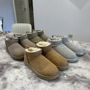 stivali da neve da donna stivaletti corti alla caviglia classici grigio scuro moda stivaletti da donna da donna e ragazza scarpe invernali Pelliccia sulla pelle