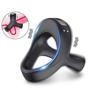 Sex Toy Massager 10 Speeds Male Penis Vibrating Cock Ring Vibrator for Men Couple Retardant Ejaculation Delay Men's Masturbator