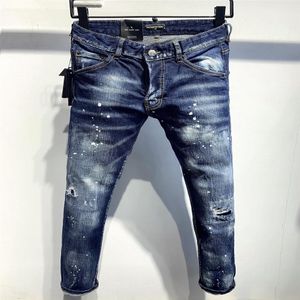 DSQ PHANTOM TURTLE Jeans masculinos clássicos da moda homem jeans hip hop rock moto masculino design casual jeans rasgados angustiados skinny 279R