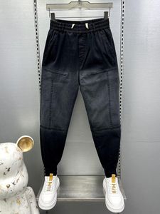 Erkekler Kot Siyah Gri Gradent Çizgili Hip Hop Harem Pantolon Sonbahar Son Kovboy Pantolon Yüksek Kaliteli Giyim