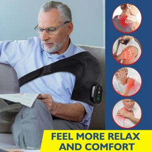 Massera nackkudde Electric Shoulder Massager Värmningsdyna Vibration Massage Stöd Bälte BRACE Artrit Joint Pain Relief Health Care 230918