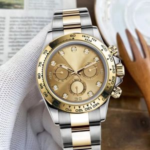 wristwatch automatic watch rlx fake watch Automatic Mechanical montre de luxe 40mm Folding Buckle Gold Hardlex Waterproof Stopwatch luxurious