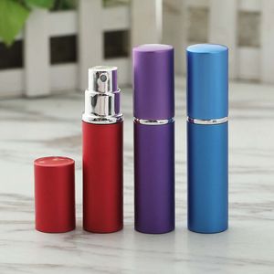 5 ml napełniane butelki perfum mini przenośny szklany szklany zapach zapach moda kolorowa pusta butelka do sprayu anodowana atomizer do podróży Rurka opakowań kosmetyka