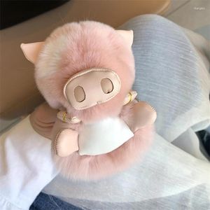 Llaveros Real Rex Fur Pig Llavero Piggy Fluffy Colgante Adornos Bolsa Charm Regalos para mamá Novia