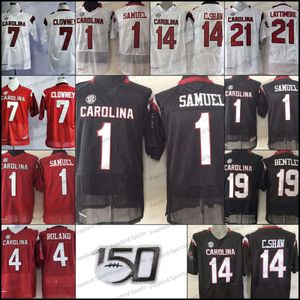 South Carolina Gamecock College Football-Trikot Deebo Jake Samuel Bentley Clowney Jadeveon Marcus Lattimore Rot Weiß Schwarz Herren-Trikots 150TH