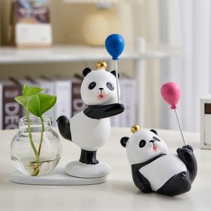 Objetos decorativos estatuetas acessórios modernos bonito panda decoração de carro escritório desktop ornamento presente 230919