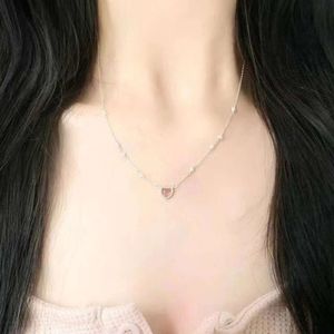 S925 Silver Love Necklace Light Luxury High End Populära ornament Collar Chain Holiday Gifts for Girls