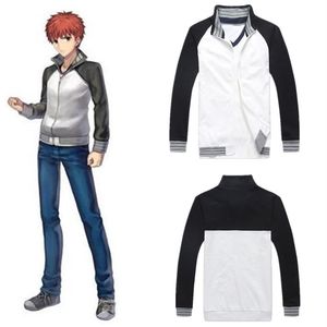 Anime kaderi kalma gecesi emiya shirou cosplay kostümü cadılar bayramı fermuar uzun kollu ceket asya boyutu 274n