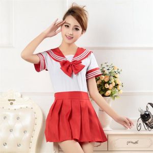 Whole-Japanese School Girl Girl Dress T-shirt mini spódnica strój Sailor Sailor Cosplay Cosplay Costplay Costume Fancy Anime302v