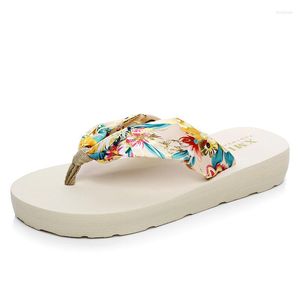 Slipper Mädchen Hausschuhe Kinder Mode Casual Sandalen Frauen Keil Plattform Floral Strand Schuhe 2023 Sommer Kinder Bequeme Flip-Flops