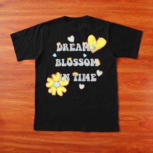 디자이너 패션 의류 힙합 티 Tshirts Travi Scotts Drema Blossom in Time Foam 인쇄 짧은 슬리브 티셔츠