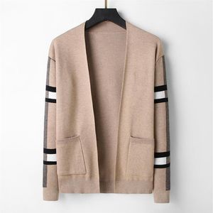 23SS Men Women sweater jacket cashmere cardigan knitted V-neck loose striped sweater thin trench coat258W