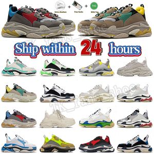 Triple s scarpe da ginnastica firmate con suola trasparente scarpe triple parigi 17FW marchio in gomma suola a 3 strati uomo donna scarpe Old Dad jogging all'aperto passeggiate dhgate trainer