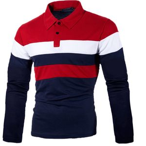 Men's Polos Spring Polo T Shirt for Men Long Sleeve Fashion Sportswear Casual Wide Striped Polo Homme Lapel Male Tops Clothes MY906 230919