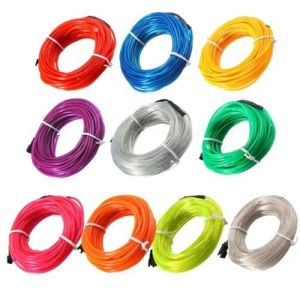 3V Neon Işık Glow EL String Esnek tel halat tüp LED Şeritler Su geçirmez LED'ler 3M/5m Parti Araba Giysileri Kontrolör LL