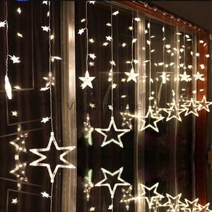 LED Strings Party Fairy Lights Star Curtain Ciąg LED Garland Dekoracja Świąteczne Świąteczne światło świąteczne 3M Świąteczne oświetlenie na zewnątrz AC110V lub 220V HKD230919