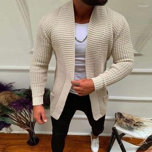 Herrtröjor män casual stickad tröja kofta våren hösten v-ringad solid långärmad manlig jacka rockar pocket streetwear tracksuits