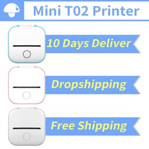 Printers Accessories Dro Phomemo T02 Portable Thermal Printer Mini Printer Thermal Printing Pocket Sticker Label Machine Various Label Paper 230918