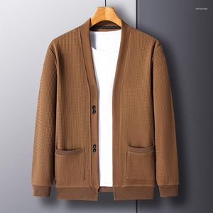 Men's Sweaters 2023 Spring And Autumn Personalized Jacquard Knitted Cardigan Korean Simple Style Sweater Fashion V-neck Shawl Casual Coat