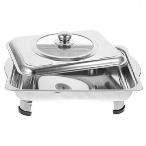 Dishes Plates Chafing Buffet Pan Dishset Server Steel Stainless Metal Pot Fondue Chaffing Warmer Steam Chafer Canteen Basin Melting Dr Dhfoh