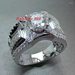 Bagues de cluster Bague en or 18 carats pour hommes Mosan Diamond D-Couleur VVS1 Festivals de mode / Mariages / Banquets / Cadeaux de Saint-Valentin