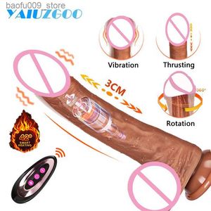 Other Health Beauty Items Thrusting Realistic Dildo Vibrator s for Women Silicone Big Penis Rotation Heating Telesic Realistic Dildo Suction Cup Q230919