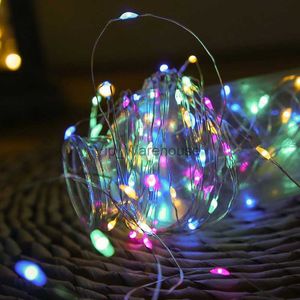 Cordas de LED para festa de fio de cobre luz de corda LED 20pcs lâmpada de fada de jardim decoração de luz de Natal Bateria CR2032 para casamento Xmas Garland Party HKD230919